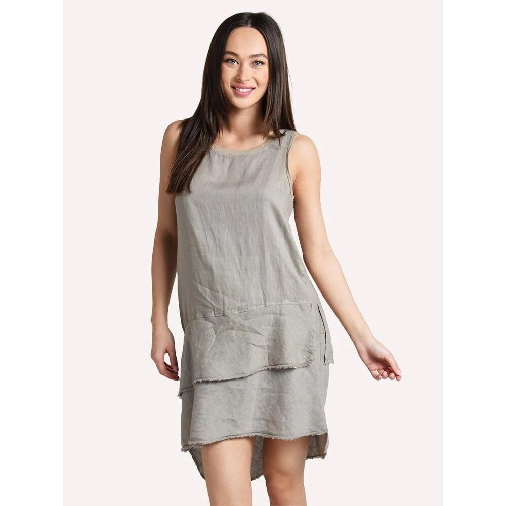 Sz Small Green Dylan Linen Dress